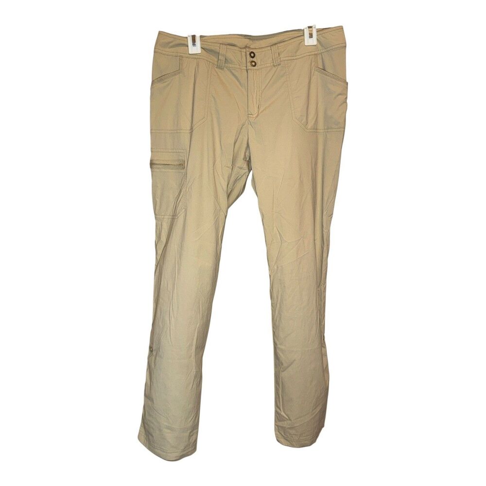 EX OFFICIO Women's Roll Up Hiking Pants Sz 14 Lightweight Hiking TAN Nylon cargo